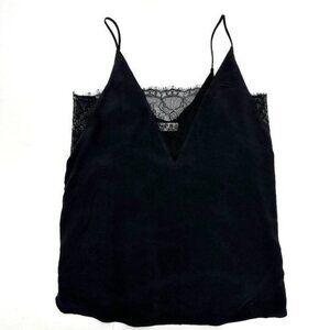 Bailey 44 Black Silk Lace Underlay Layer Classic Camisole Strap XS Tank Top